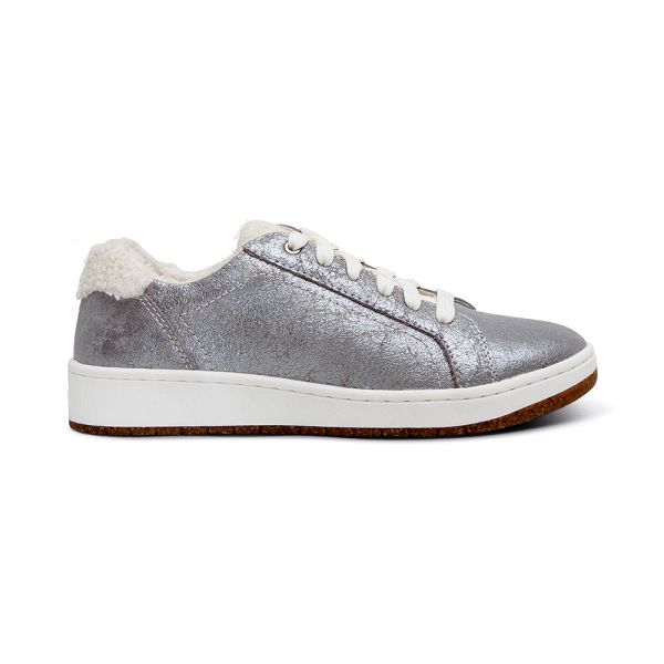 Aetrex Women's Blake Sneakers Silver Shoes UK 4496-096